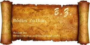 Bódis Zoltán névjegykártya